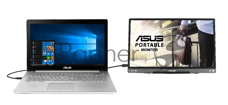 МОНИТОР 15.6 ASUS MB16ACE DarkGrey(IPS, LED, Wide, 1920x1080, 5ms, 178°/178°, 250 cd/m, 800:1, +USB, )
