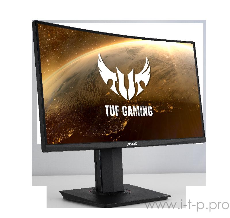 Монитор LCD 24 ASUS TUF Gaming VG24VQ, 23.6, Curved Gaming Monitor 1500R, Full HD (1920 x 1080), VA, 350 cd/㎡, 178°(H)/178°(V), Speakers, HDMIx2, DP, 144Hz, HAS, Extreme Low Motion Blur™, FreeSync™, 1ms (MPRT), VESA 100x100mm, Shadow Boost