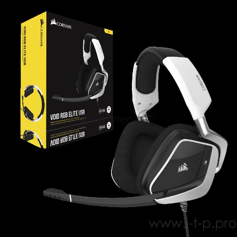 Игровая гарнитура Corsair Gaming™ VOID RGB ELITE USB Premium Gaming Headset with 7.1 Surround Sound, White Игровая гарнитура Corsair Gaming™ VOID RGB ELITE USB Premium Gaming Headset with 7.1 Surround Sound, White