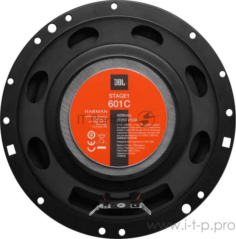 JBL STAGE1 601C Автоколонки6,5 (165 мм), 2-полосная, 4 Ом, MAX 200 Вт, RMS 40 Вт, 55Гц – 2000Гц, 90 дБ, внешний кроссовер