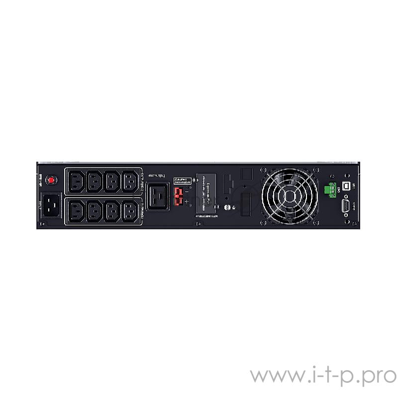Источник бесперебойного питания UPS CyberPower PLT3000ELCDRT2U Line-Interactive 3000VA/2700W USB/RS-232/EPO/SNMPslot (8 IEC С13 IEC C19 x 1)