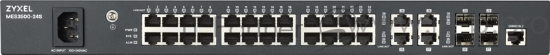 Коммутатор Zyxel MES3500-24S L2 Switch, 24xFE, 4xCombo (SFP / RJ-45), AC Power, 8K MAC Addresses