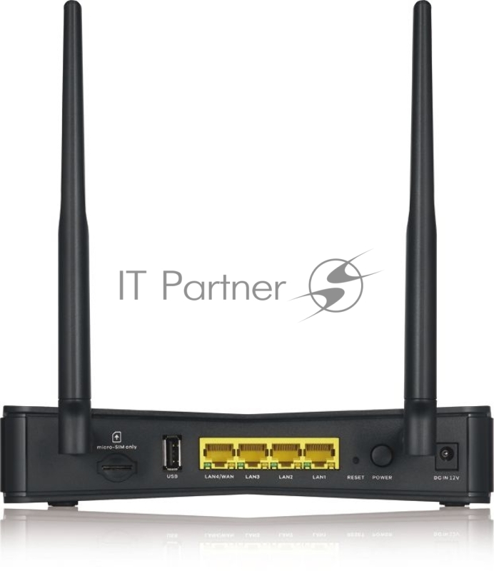 Маршрутизатор ZYXEL LTE3301 Indoor LTE Router, 802.11ac (2,4 и 5 GHz) up to 300+867 Mb/s, LTE/3G/2G, 2 SMA-F for external LTE antennas, 4xLAN GE (1xWAN GE), 1xUSB2.0