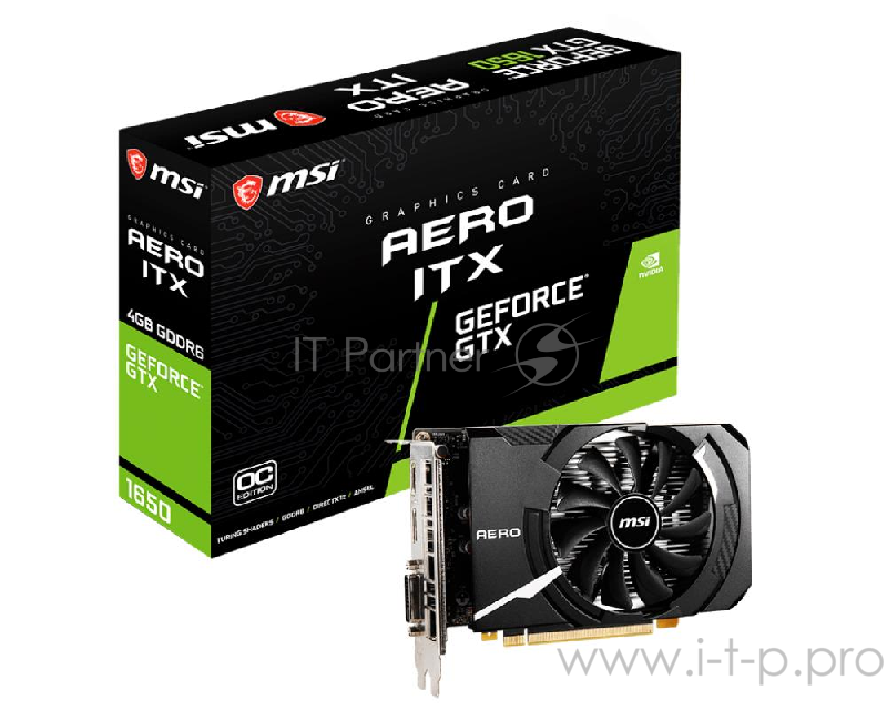 Видеокарта MSI PCI-E GTX 1650 D6 AERO ITX OC nVidia GeForce GTX 1650 4096Mb 128bit GDDR6 1485/8000 DVIx1/HDMIx1/DPx1/HDCP Ret