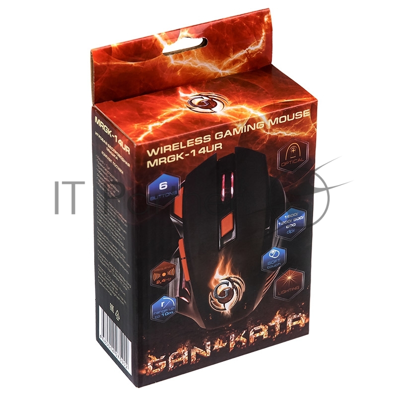 Мышь MRGK-14UR Dialog Gan-Kata RF 2.4G Optical - игровая, 6 кнопок+ролик, RGB подсветка, USB