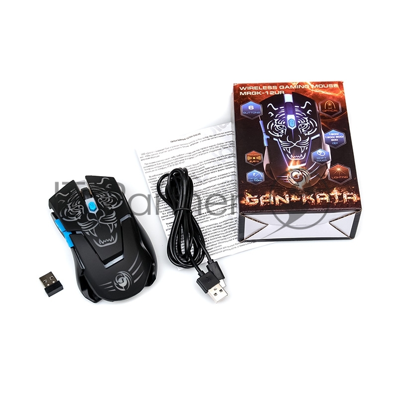 Мышь MRGK-12UR Dialog Gan-Kata RF 2.4G Optical - игровая, 6 кнопок+ролик, RGB подсветка, USB