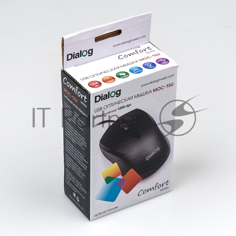 Мышь MOC-15U Dialog Comfort Optical - 3 кнопки + ролик прокрутки, USB