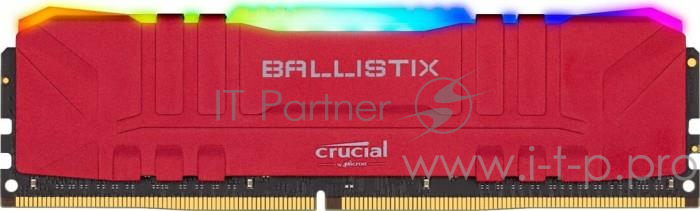 Оперативная память Crucial DRAM Ballistix Red RGB 8GB DDR4 3200MT/s CL16 Unbuffered DIMM 288pin Red RGB