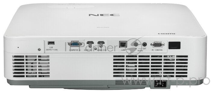 Лазерный проектор NEC PE455WL 3LCD, 4500 ANSI Lm, WXGA, 500 000:1, 2xHDMI, VGAin, USB A Viewer, RJ45, 3,5 audio IN/OUT, RS232, 1x20W, 9,7 кг.