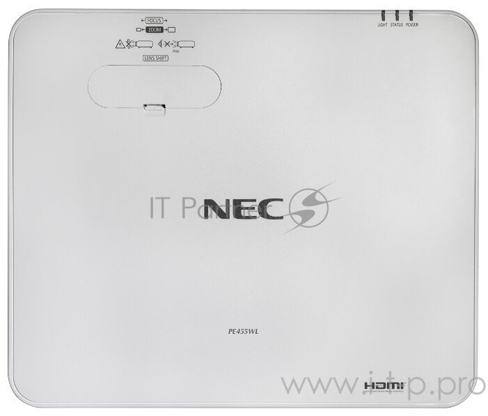 Лазерный проектор NEC PE455WL 3LCD, 4500 ANSI Lm, WXGA, 500 000:1, 2xHDMI, VGAin, USB A Viewer, RJ45, 3,5 audio IN/OUT, RS232, 1x20W, 9,7 кг.