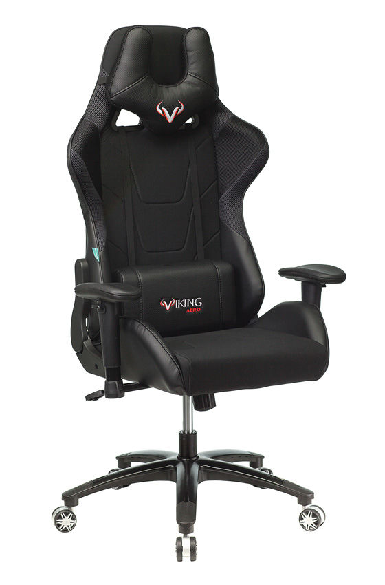 Кресло игровое Бюрократ VIKING 4 AERO BLACK EDITION черный искусст.кожа/ткань