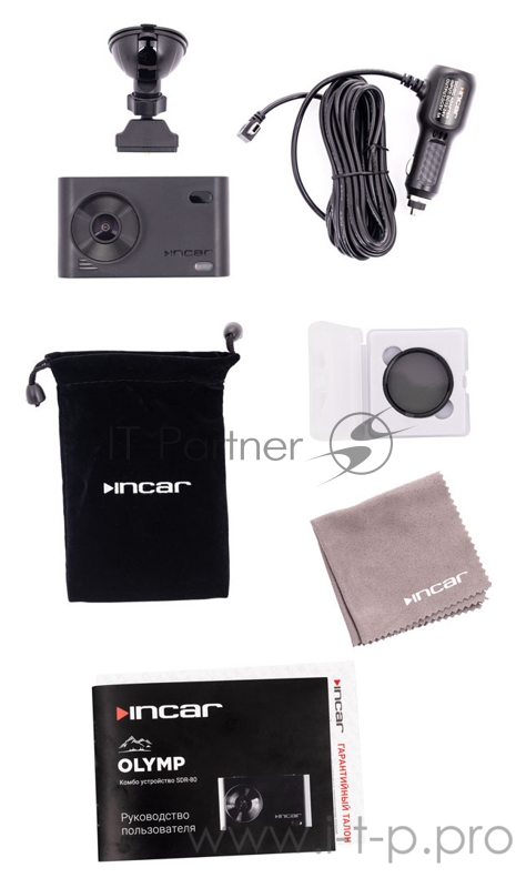 Автомобильные видеорегистраторы Комбо-устройство INCAR SDR-80 Olymp/ GPS сигнатурный радар-детектор, видеорегистратор Super HD 2304*1296, Sony 307 /