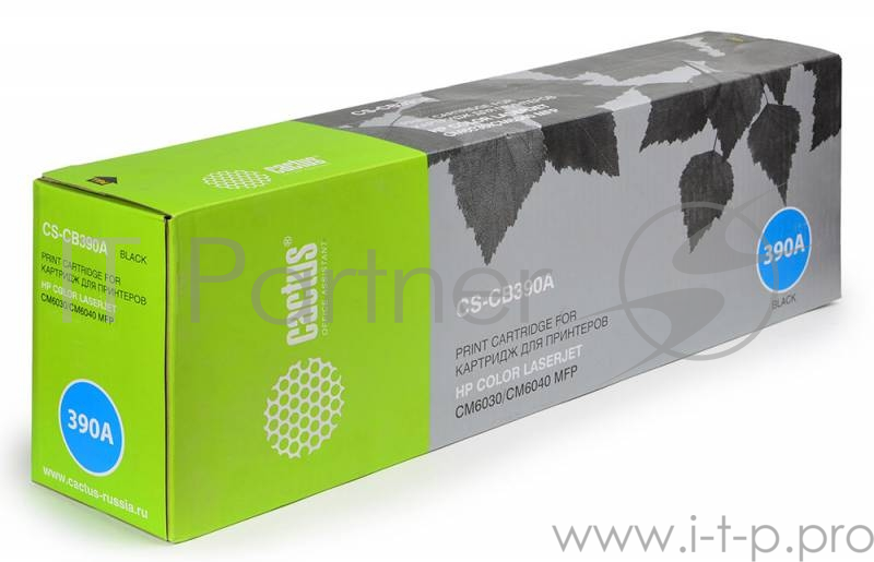 Тонер Картридж Cactus CS-CB390AR черный для HP CLJ CM6030/CM6040/CP6015 (19500стр.)
