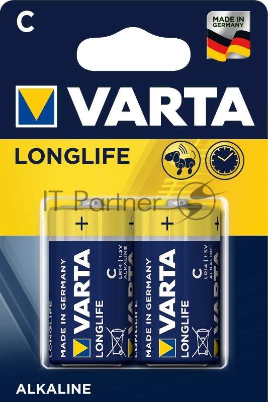 Батарейки VARTA Long Life C блистер 2 04114101412