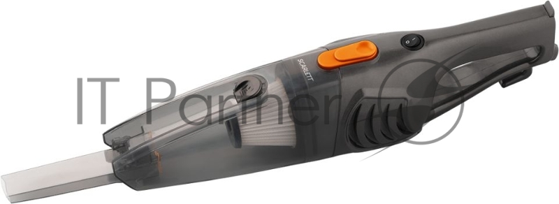 Пылесос Scarlett, SC-VC80H15, вертикальный контейнер, 600Вт, 1,0л, возможность использования в компактном виде без трости, насадка пол-ковер, насадка для мебели, щелевая насадка, цвет серый/оранжевый.