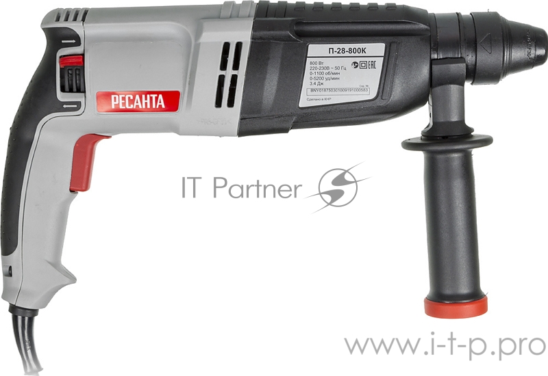 Перфоратор Ресанта П-28-800К патрон:SDS-plus уд.:3.4Дж 800Вт (кейс в комплекте)