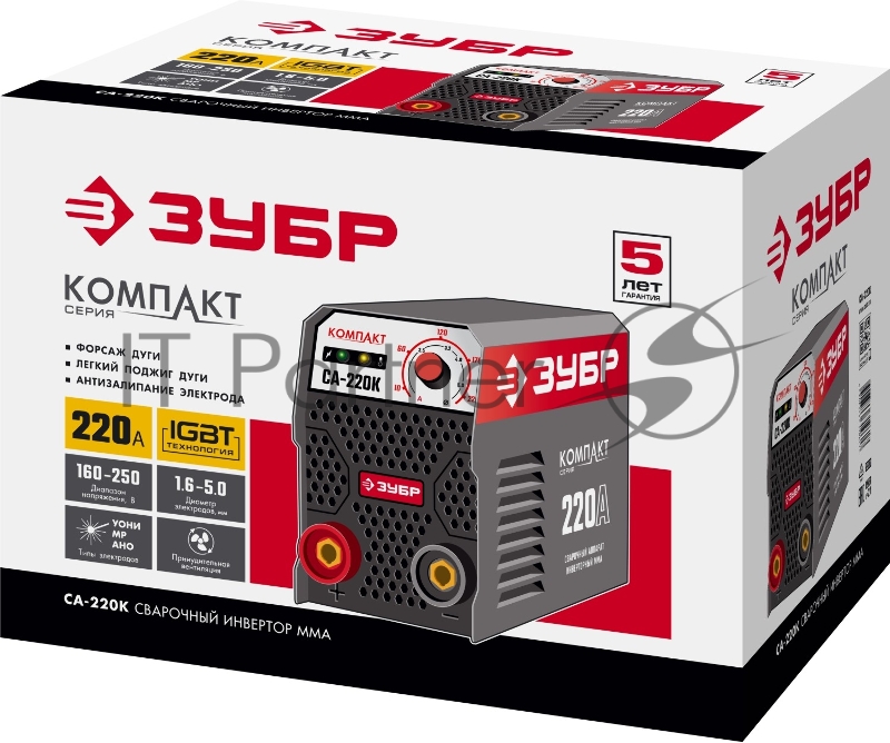 Сварочный инвертор ЗУБР СА-220К 220 А, MMA, 6600 Вт, 220 В, 1.6-5 мм