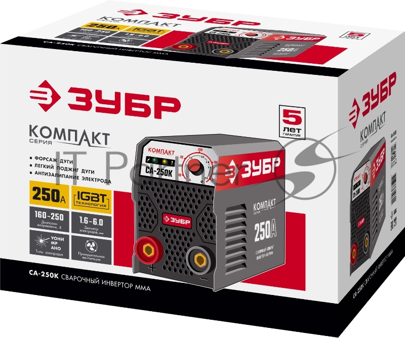 Сварочный инвертор ЗУБР СА-250К 250 А, MMA, 8400 Вт, 220 В, 1.6-6 мм