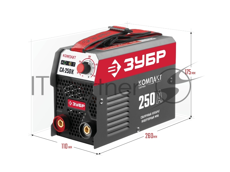 Сварочный инвертор ЗУБР СА-250К 250 А, MMA, 8400 Вт, 220 В, 1.6-6 мм