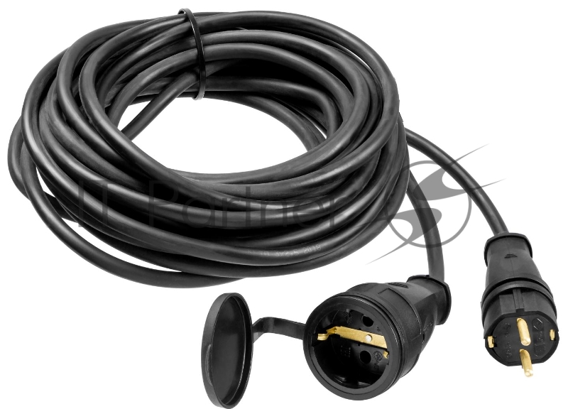 Удлинитель силовой Зубр 55017-10 3x2.5кв.мм 1розет. 10м КГ 20A без катушки черный