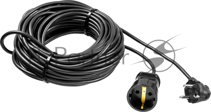 Удлинитель силовой Зубр 55022-20 3x0.75кв.мм 1розет. 20м ПВС 10A без катушки черный