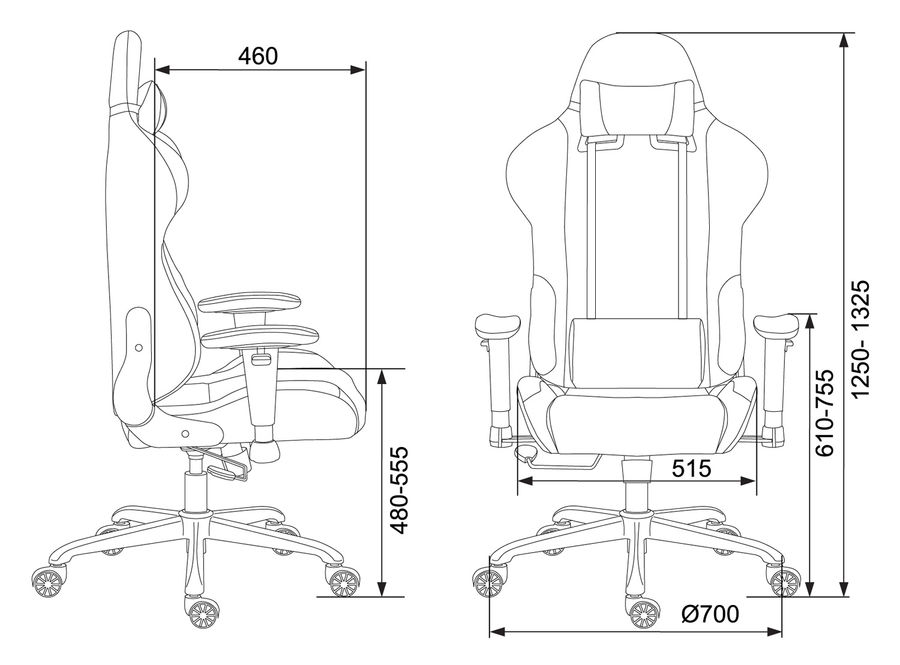 Кресло игровое Бюрократ 771N/BLACK-BL две подушки черный крестовина металл