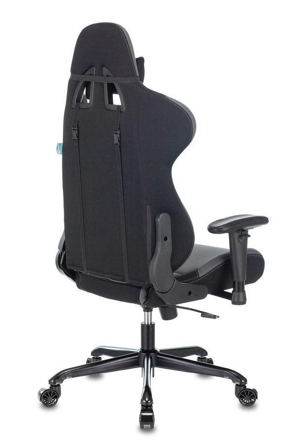 Кресло игровое Бюрократ 771N/GREY-BL две подушки серый с черными вставками крестовина металл