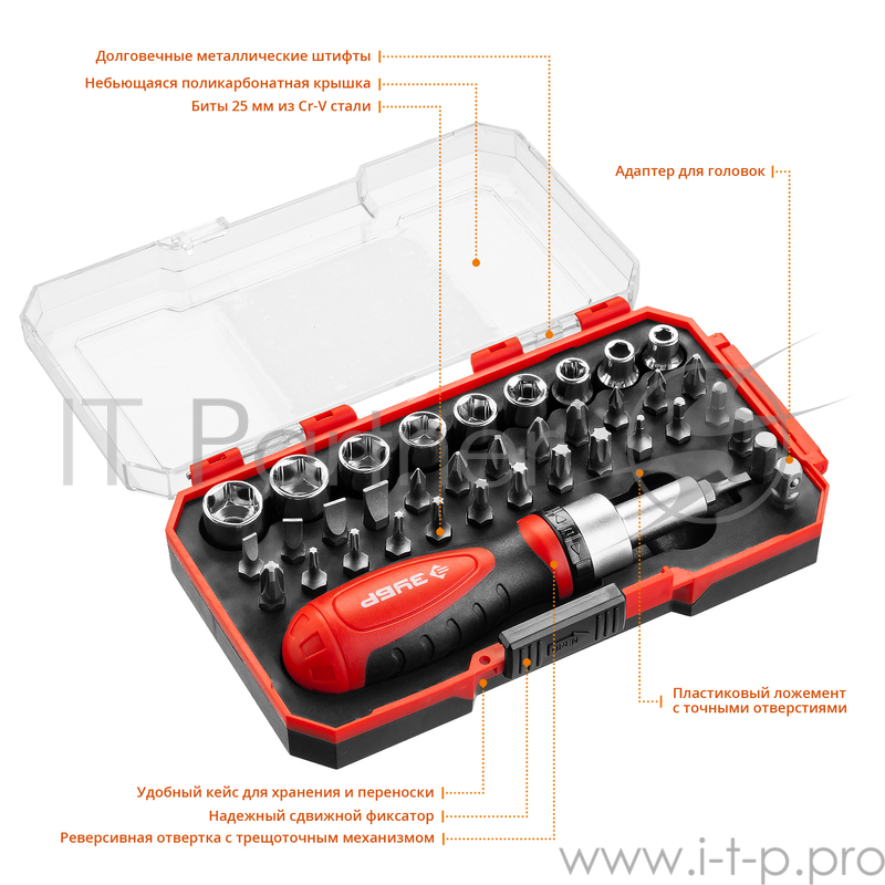 Набор инструментов Зубр 25165-H38 38 предметов (жесткий кейс)