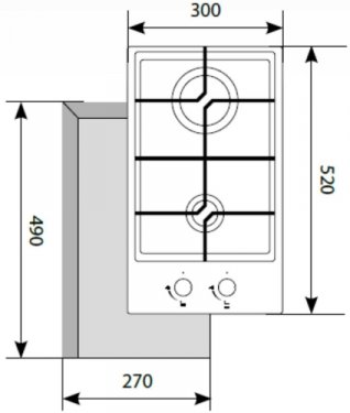 Газовая варочная поверхность Lex GVS 321 IX нержавеющая сталь