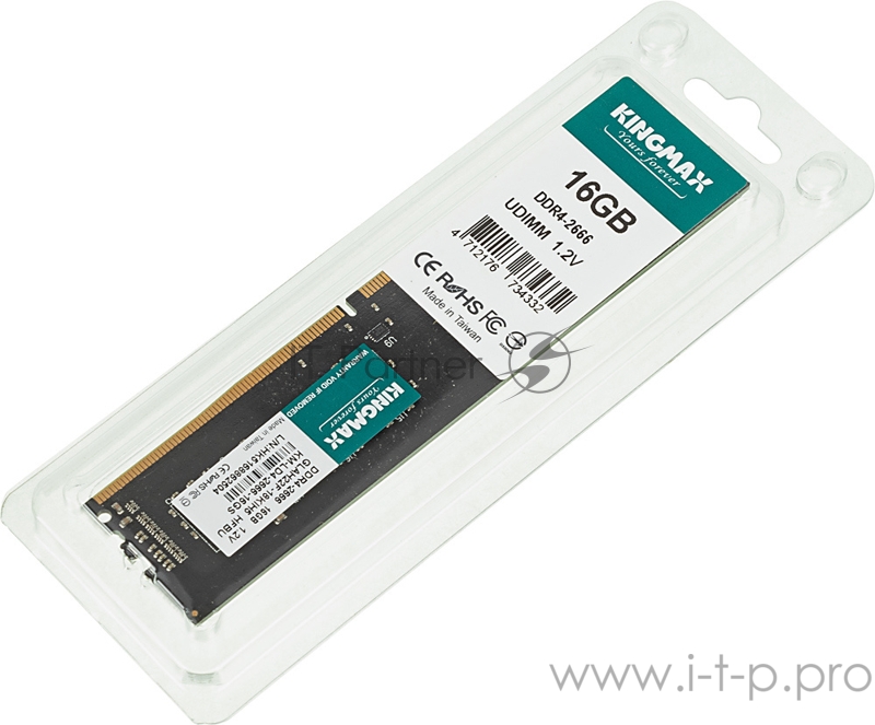 Память DDR4 16Gb 2666MHz Kingmax KM-LD4-2666-16GS RTL PC4-21300 CL19 DIMM 288-pin 1.2В