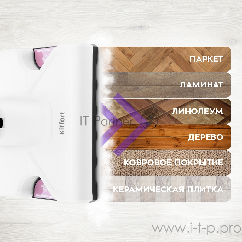 Вертикальный паровой пылесос «2 в 1» Kitfort 575-2-КТ Мощность 1600 Вт.Пылесборник 1,1 л.белый