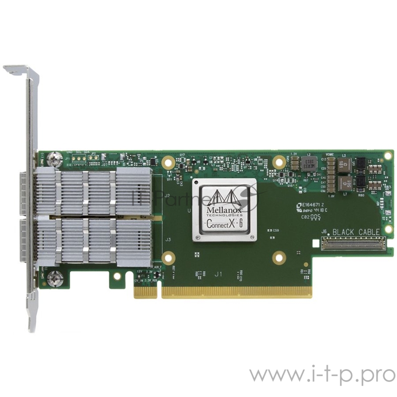 Сетевая карта Mellanox ConnectX-6 VPI adapter card, 100Gb/s (HDR100, EDR IB and 100GbE), dual-port QSFP56, PCIe3.0/4.0 x16, tall bracket