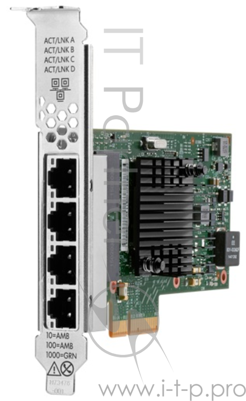 Сетевая карта HPE Ethernet Adapter, I350-T4, 4x1Gb BASE-T, PCIe(2.1), Intel, for DL325/DL385/Microserver Gen10 Plus