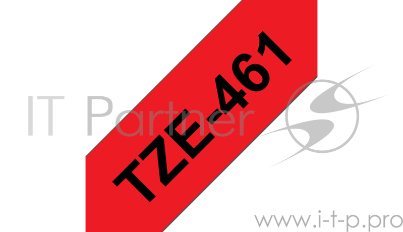 Лента Brother в кассете TZE-461 36-мм, ламинированная, черный на красном фоне, 8 м.