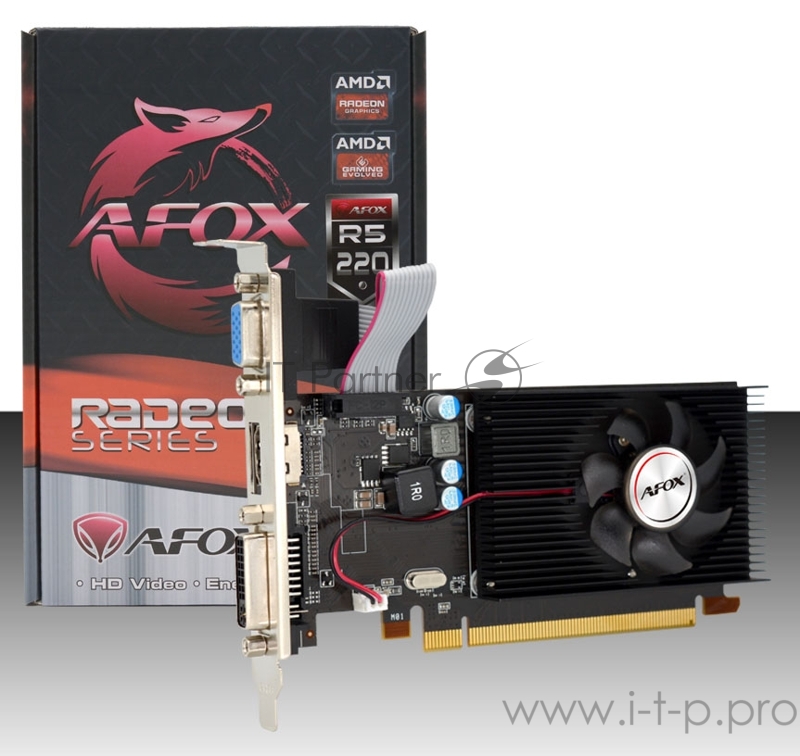 R5 220 1GB DDR3 64Bit, LP Heatsink , RTL (AFR5220-1024D3L9-V2)