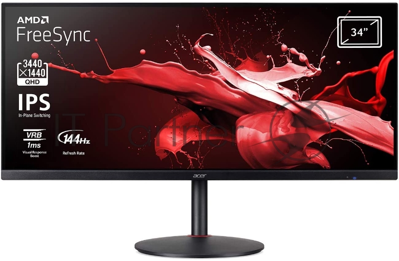 Монитор ACER 34 Nitro XV340CKPbmiipphzx (21:9)/IPS(LED)/ZF/HDR Ready/3440x1440/144Hz/1ms/250n out+USB3.0(1up 2down)/3Wx2/DP/HDMI FreeSync/Black