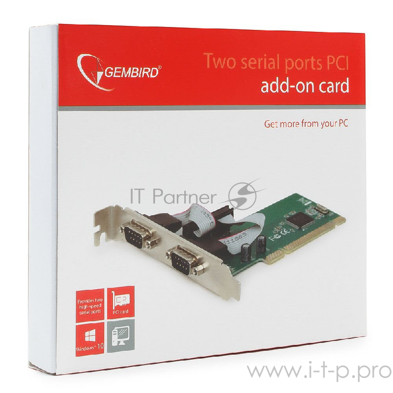 Контроллер COM Gembird SPC-1, в PCI, порты: 2 внешн. COM (RS232) (MOSCHIP MCS9835)