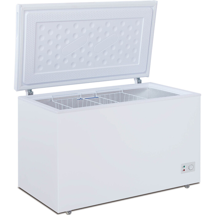 Морозильный ларь Бирюса Б-355KX белый с глухой крышкой