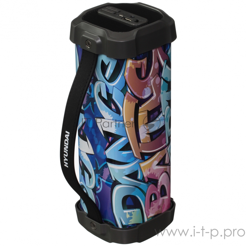 Колонка порт. Hyundai H-PAC460 черный 9W 1.0 BT/3.5Jack/USB 10м 1500mAh