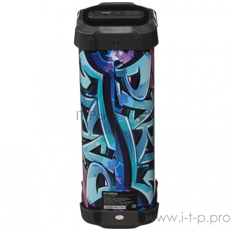 Колонка порт. Hyundai H-PAC460 черный 9W 1.0 BT/3.5Jack/USB 10м 1500mAh
