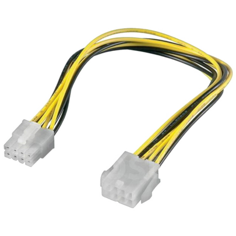 Кабель-удлиннитель питания 8-pin EPS (female) to 8-pin EPS (male), 25CRI-300307-B0R CABLE POWER #18 300mm, OEM