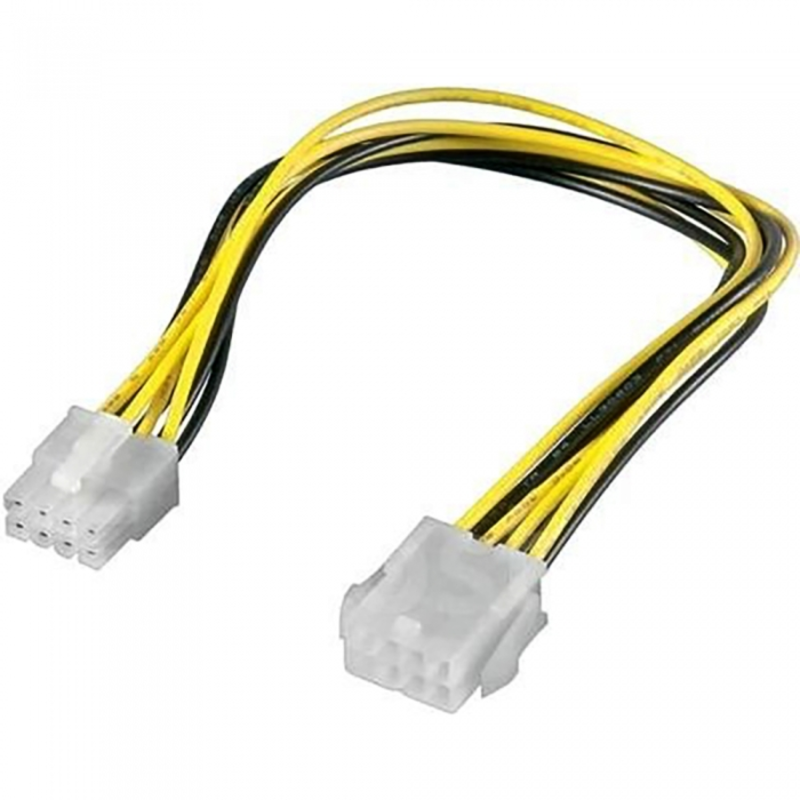 Кабель-удлиннитель питания 8-pin EPS (female) to 8-pin EPS (male), 25CRI-300307-B0R CABLE POWER #18 300mm, OEM