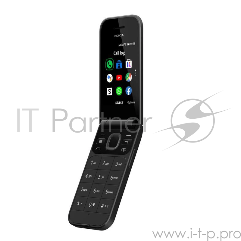Телефон сотовый Nokia 2720 DS TA-1175 Black, 2.8+1.3 320x240, 512 МБ, 4GB, 2Mpix, 2 Sim, 2G, 3G, LTE, BT v4.2, Wi-Fi, GPS / AGPS, GLONASS, Micro-USB, 1500mAh, KaiOS V2.5, 104,5 ммx54.5 ммx18.7 мм