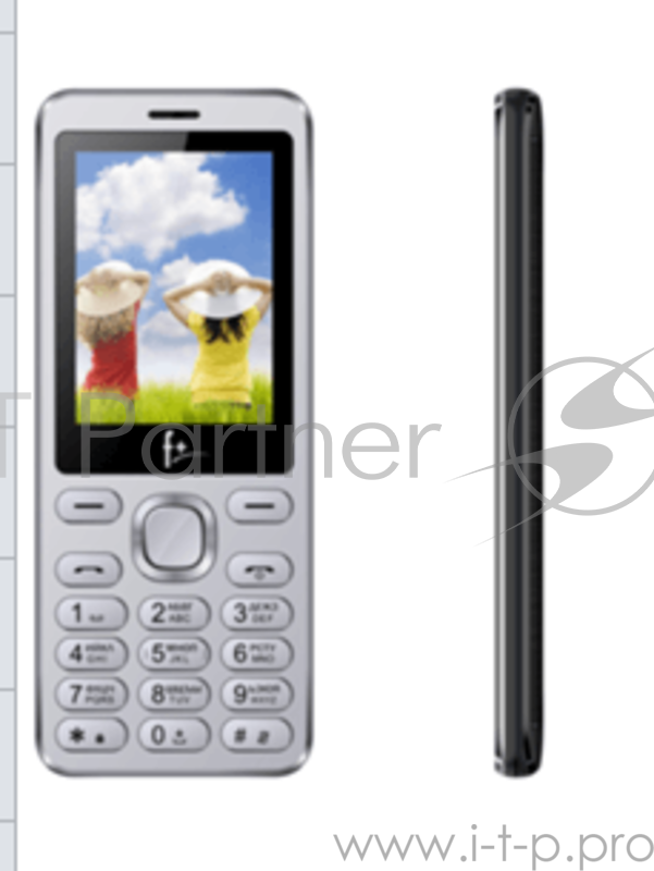 Телефон сотовый F+ S240 Silver, 2.4 240х320, 32MB RAM, 32MB, up to 16GB flash, 0.08Mpix, 2 Sim, BT v2.1, Micro-USB, 1000mAh, 104g, 125 ммx53 ммx9,2 мм