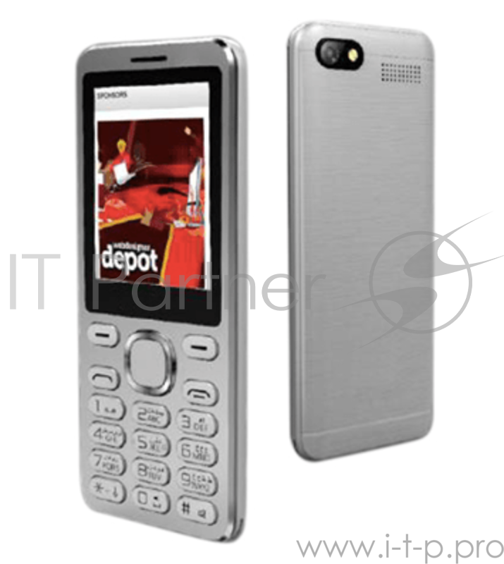 Телефон сотовый F+ S240 Silver, 2.4 240х320, 32MB RAM, 32MB, up to 16GB flash, 0.08Mpix, 2 Sim, BT v2.1, Micro-USB, 1000mAh, 104g, 125 ммx53 ммx9,2 мм