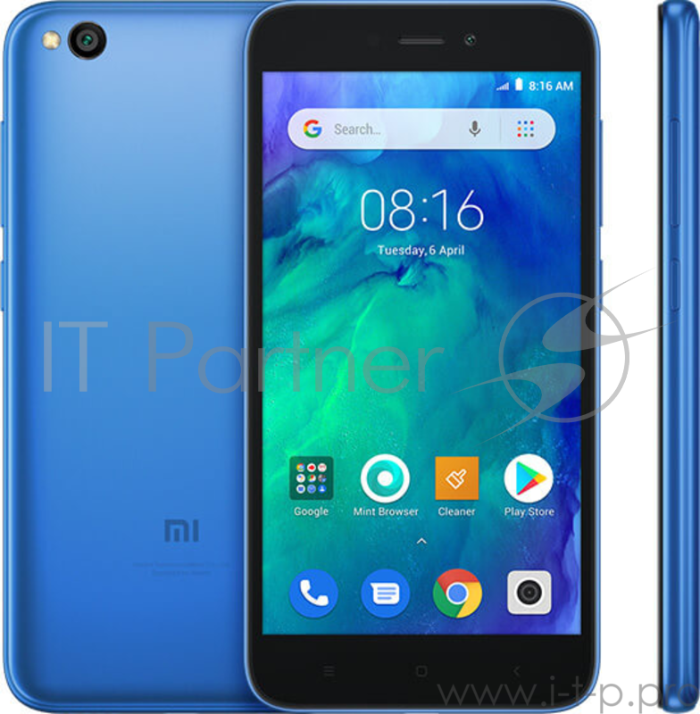 Смартфон Xiaomi Redmi GO 16Gb 1Gb синий моноблок 3G 4G 2Sim 5 720x1280 Android 8.1 8Mpix 802.11bgn GPS GSM900/1800 GSM1900 MP3 A-GPS microSD max128Gb