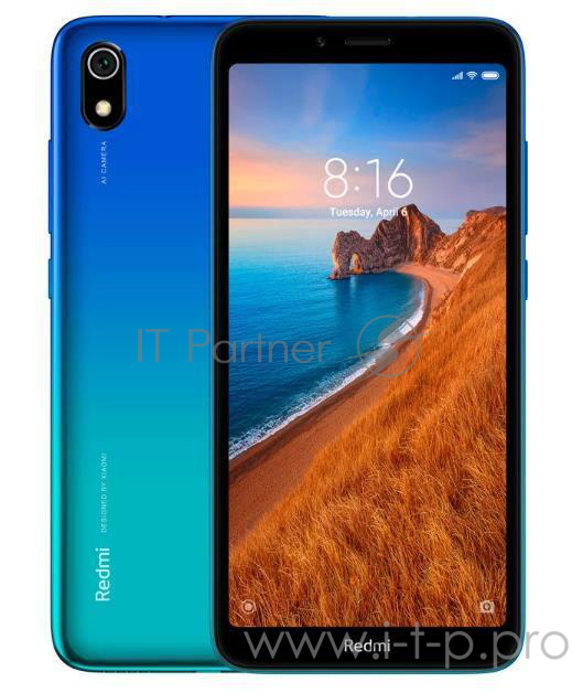Смартфон Xiaomi Redmi 7A Gem Blue (M1903C3EG), 5.45 18:9 1440x720, 1.8GHz, 8 Core, 2GB RAM, 32GB, 13Mpix/5Mpix, 2 Sim, 2G, 3G, LTE, BT v4.2, Wi-Fi, GPS / AGPS, GLONASS, Beidou, Micro-USB, 4000mAh, Android 9.0, 165g, 146,3 ммx70,4 ммx9,5 мм