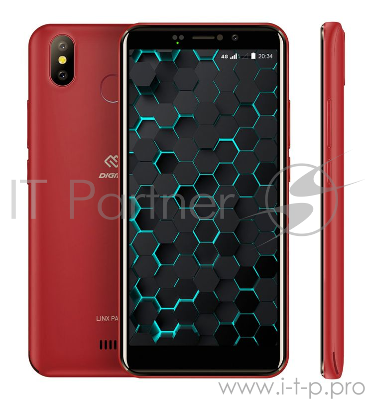 Смартфон Digma Pay 4G Linx 16Gb 2Gb красный моноблок 3G 4G 2Sim 5.45 720x1440 Android 8.1 13Mpix WiFi NFC GPS GSM900/1800 GSM1900 TouchSc MP3 FM microSD max128Gb