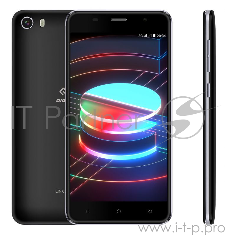Смартфон Digma X1 3G Linx 16Gb 1Gb черный моноблок 3G 2Sim 5 720x1280 Android 8.1 8Mpix 802.11bgn GPS GSM900/1800 GSM1900 TouchSc MP3 FM microSDHC max64Gb