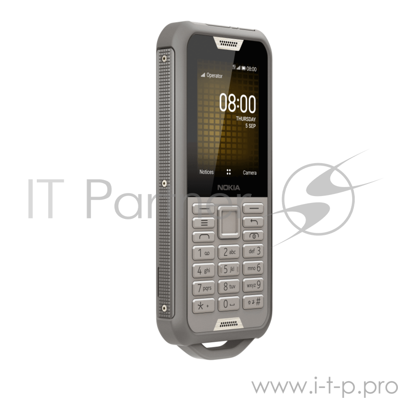 Телефон сотовый Nokia 800 DS TA-1186 SAND, 2.4 320x240, 512 МБ, 4GB, up to 32GB flash, 2Mpix, 2 Sim, 2G, 3G, LTE, BT v4.1, Wi-Fi, GPS, Micro-USB, 2100mAh, KaiOS, 161g, 145,4 ммx62,1 ммx16,11 мм, Предусмотренная защита от воды и пыли (IP68)